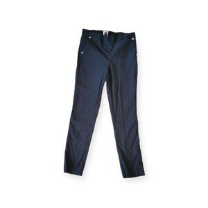 Anne Klein pants Sz 8 stretch black gold color details